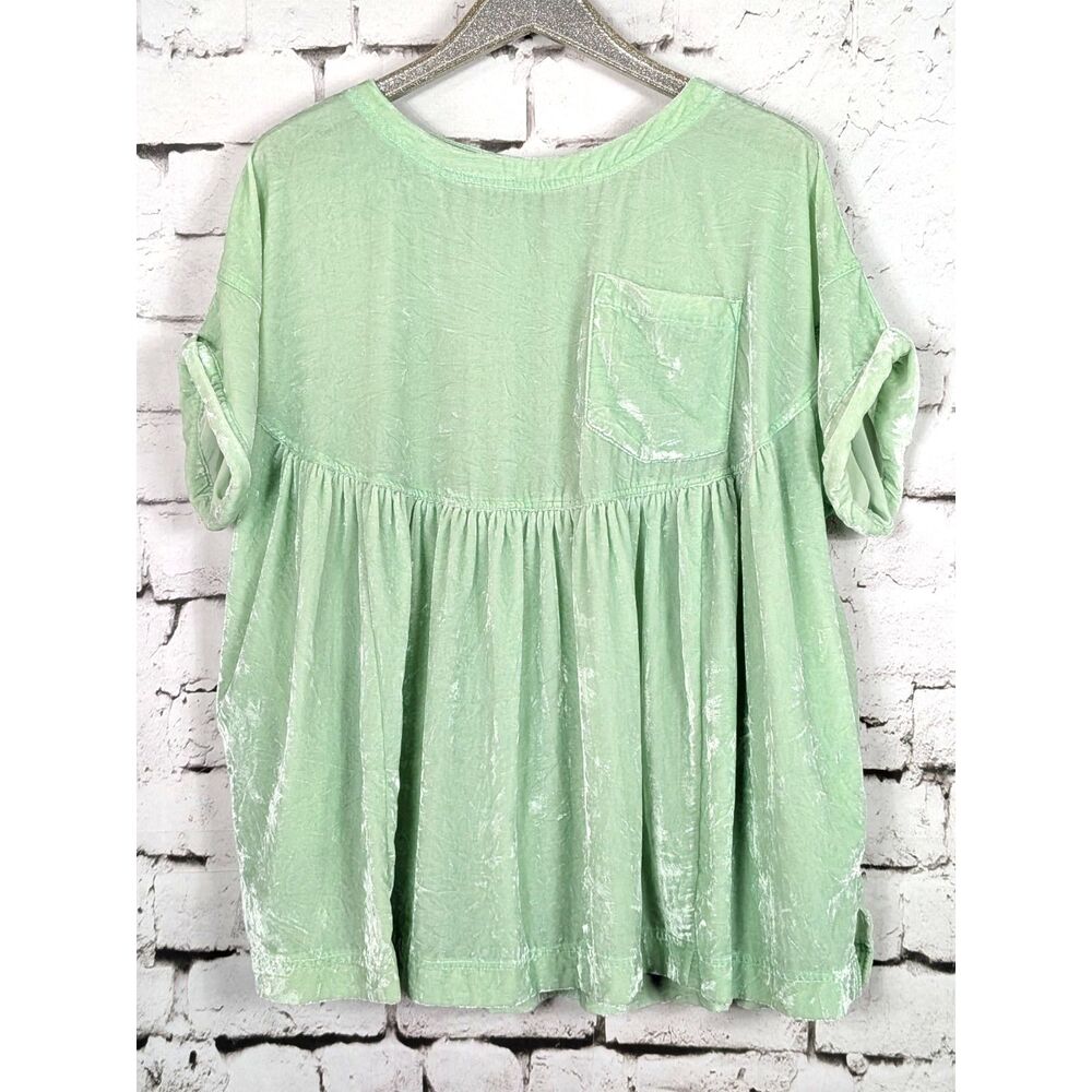 FREE PEOPLE Moon City Crushed Velvet Baby Doll Tunic Boho Hippie Oversized Small